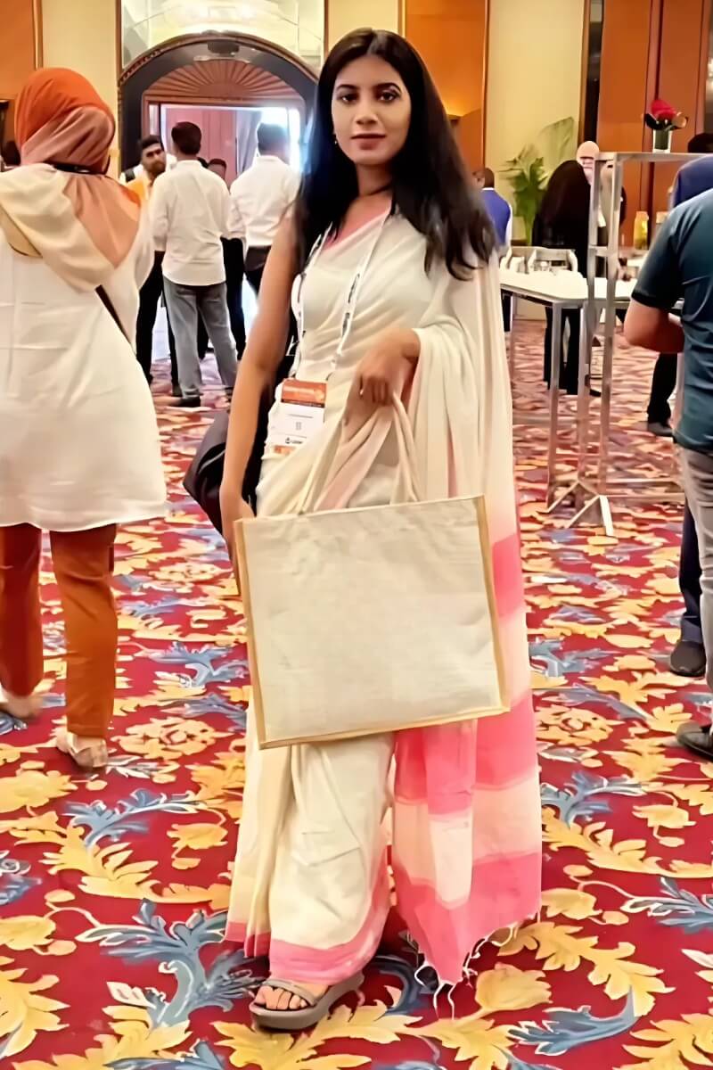 Woebegone 1 Minute Ready To Wear Off White Mul Cotton Digital Printed Saree With Pocket